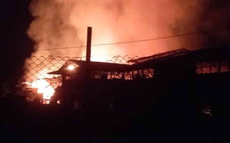 நள்ளிரவில் கொழுந்து விட்டு எரிந்த தேயிலை தொழிற்சாலை!