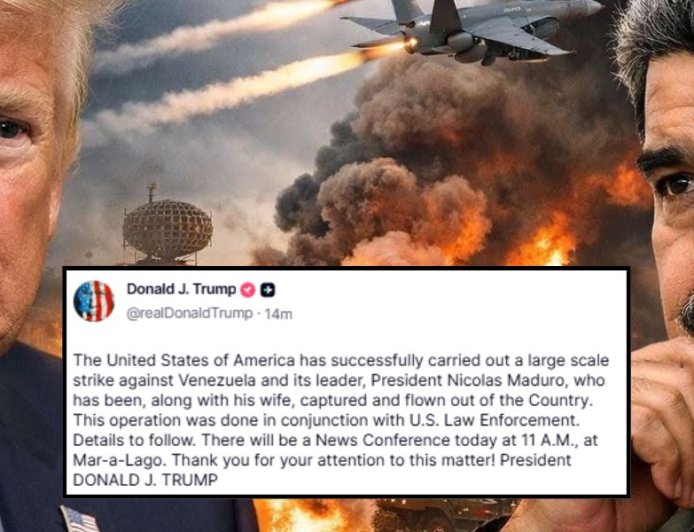 அமெரிக்கா, வெனிசுலா ஜனாதிபதி மதுரோ மற்றும் அவரது மனைவியை கைது ட்ரம்ப் அறிவிப்பு